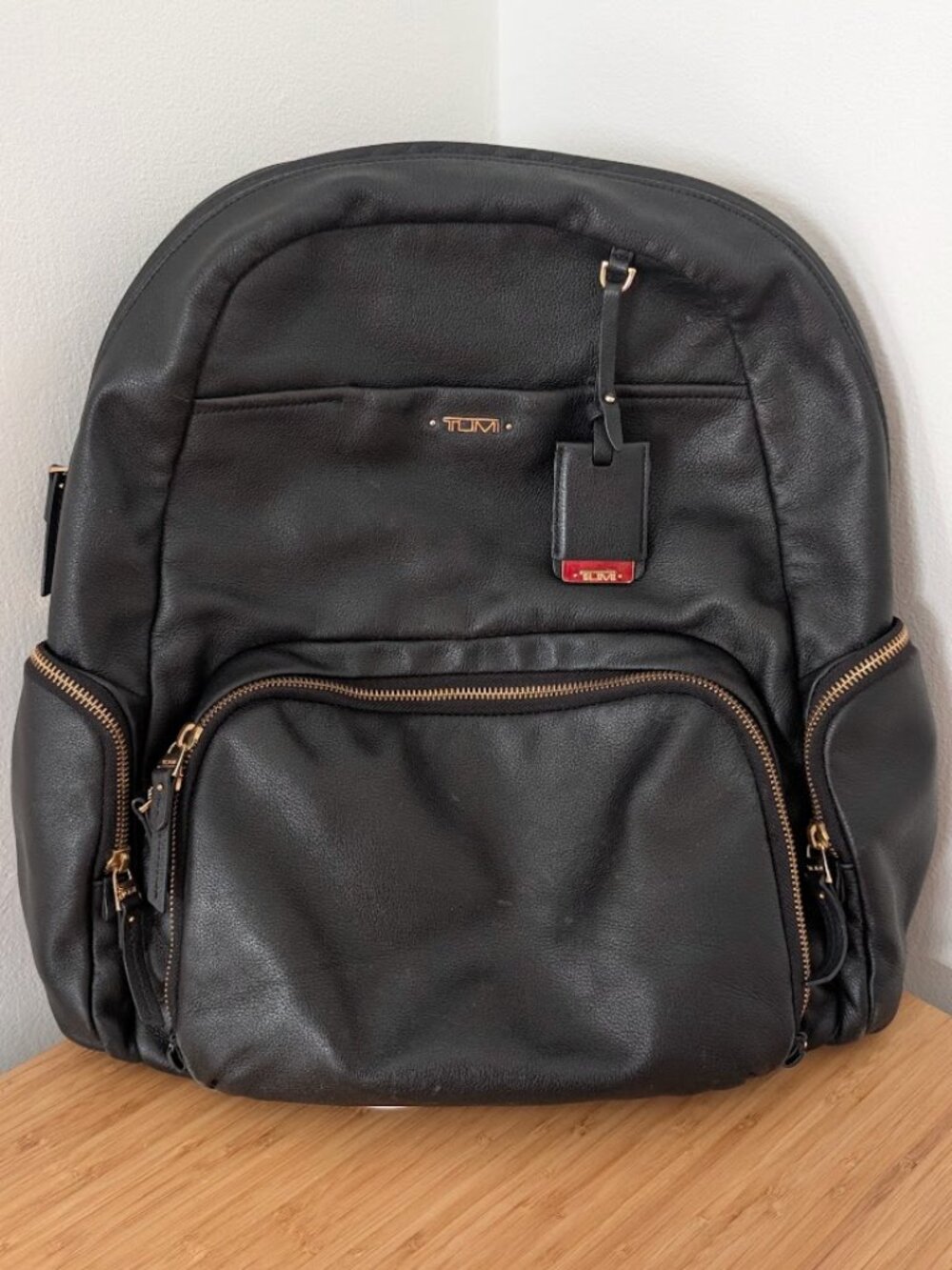 TUMI Voyageur Leather Calais Backpack - Black Leather